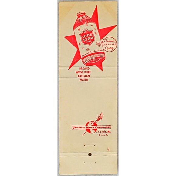 Front Strike Matchbook Lone Star Beer Texas TX Makes the Most of Nature's Best - Picture 3 of 5